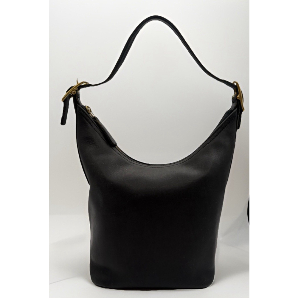 Vintage Coach Legacy 9823 Black Leather Shoulder Bag Minimalist 90s Made in USA - Picture 4 of 15